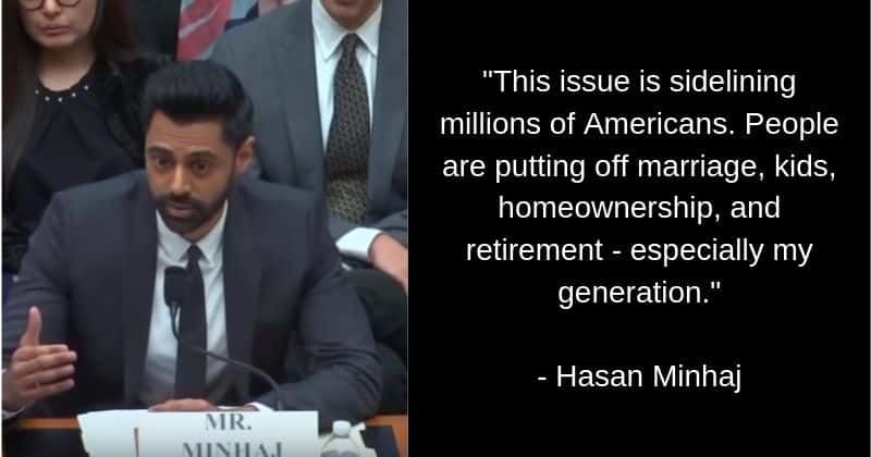 Comedian Hasan Minhaj Tells Congress To Fix The Student Debt