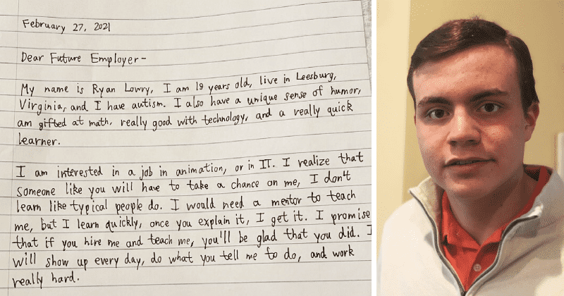 Take A Chance On Me Man With Autism Pens Heartfelt Handwritten Letter To Potential Employers