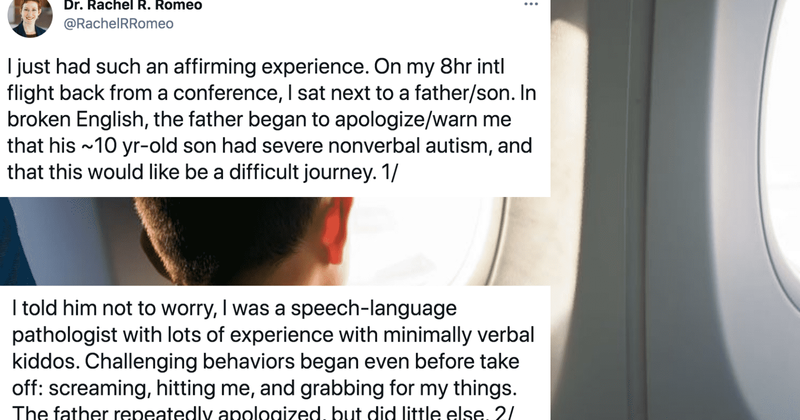 Speech Pathologist Sits Next To Autistic Boy On 8 Hour Flight And Shares Incredible Journey With Him